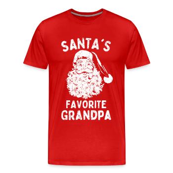 Le grand-père préféré du Père Noël - T-shirt bio Premium Homme - rouge - Devant - Damien (186cm)