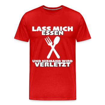 Lass mich essen und niemand wird verletzt - Männer Premium Bio T-Shirt - Rot - Vorne - Damien (186cm)