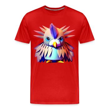Polygon Bird - Men's Premium Organic T-Shirt - red - Front - Damien (186cm)