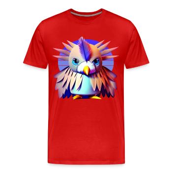 Polygon Bird - Men's Premium Organic T-Shirt - red - Front - Damien (186cm)
