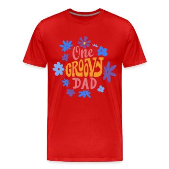 One Groovy Dad - Men's Premium Organic T-Shirt - red - Front - Damien (186cm)