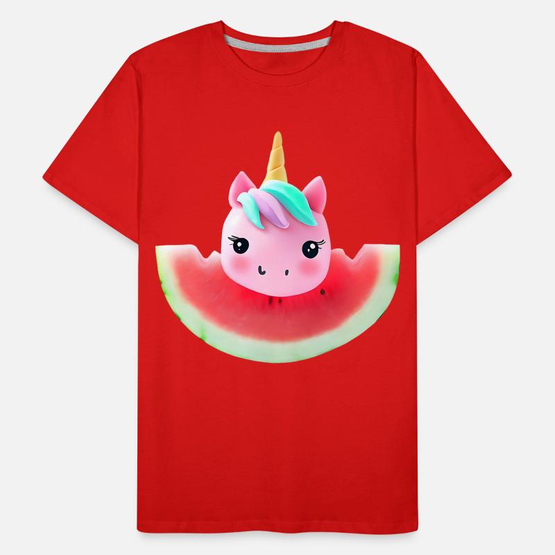 Licorne de pastèque T-shirt bio Premium Homme