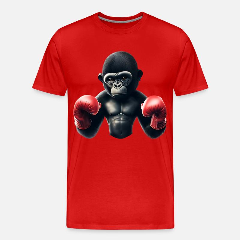 Boxer Gorilla - Männer Premium Bio T-Shirt - Rot