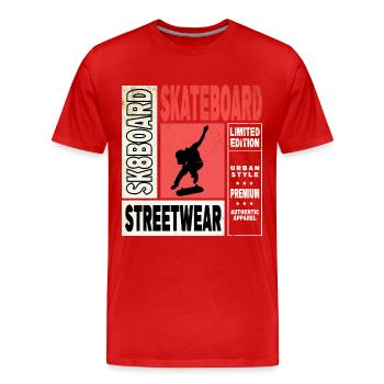 Skateboarding Skate Skater Skateboard Sk8 Trick - Men's Premium Organic T-Shirt - red - Front - Damien (186cm)