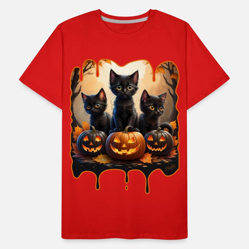 Three Halloween kittens Men's Premium Organic T-Shirt