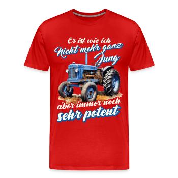 Traktor Geschenk für Landwirt Humor Alte Traktoren - Männer Premium Bio T-Shirt - Rot - Vorne - Damien (186cm)