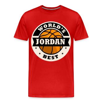 Jordan world s best joueur de basketball Jordan - T-shirt bio Premium Homme - rouge - Devant - Damien (186cm)