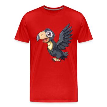 Kalifornischer Kondor in lebhafter Pose - Männer Premium Bio T-Shirt - Rot - Vorne - Damien (186cm)