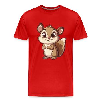 Tamia mignon avec de grands yeux - T-shirt bio Premium Homme - rouge - Devant - Damien (186cm)