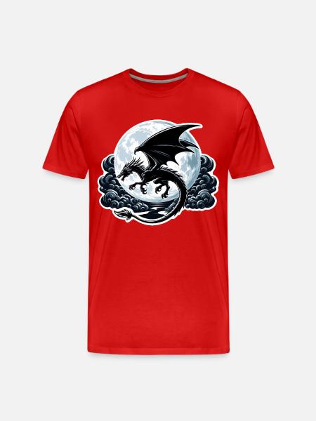 Mystical Dragon Silhouette - Men's Premium Organic T-Shirt - red