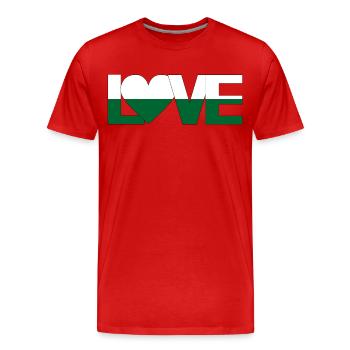 aimer la Saxe de cœur - T-shirt bio Premium Homme - rouge - Devant - Damien (186cm)