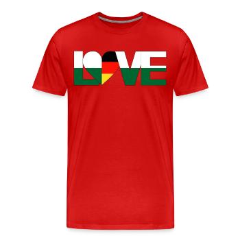 love Herz Sachsen Deutschland Heimatland - Männer Premium Bio T-Shirt - Rot - Vorne - Damien (186cm)