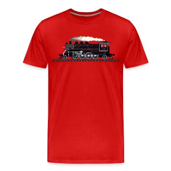 Graphique ferroviaire - T-shirt bio Premium Homme - rouge - Devant - Damien (186cm)