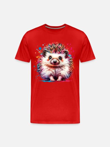 Hedgehog - Men's Premium Organic T-Shirt - red