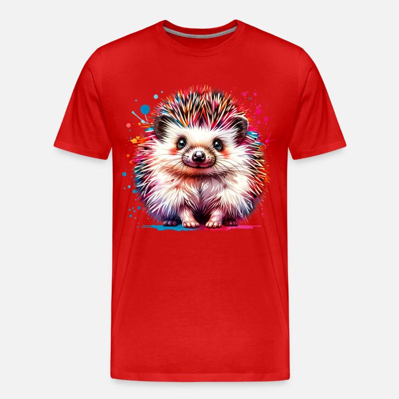 Igel - Männer Premium Bio T-Shirt - Rot