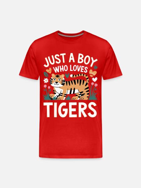 Tiger Tier Zoo Wildtier - Männer Premium Bio T-Shirt - Rot