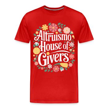 Altruisme Don désintéressé Donner d’école - T-shirt bio Premium Homme - rouge - Devant - Damien (186cm)