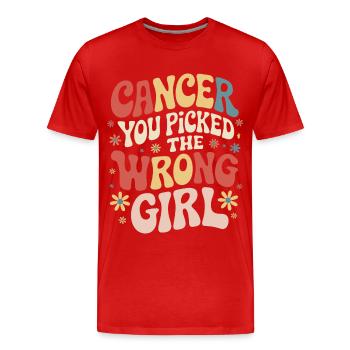 Sensibilisation au cancer Cancer Cancer du sein - T-shirt bio Premium Homme - rouge - Devant - Damien (186cm)
