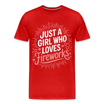 Pyrotechnie Feux d’artifice Pyrotechnie - T-shirt bio Premium Homme - rouge - Devant - Damien (186cm)