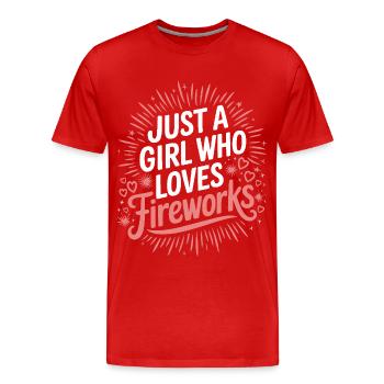 Pyrotechnie Feux d’artifice Pyrotechnie - T-shirt bio Premium Homme - rouge - Devant - Damien (186cm)