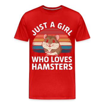 Hamster - Männer Premium Bio T-Shirt - Rot - Vorne - Damien (186cm)