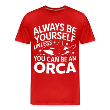 Orca Killer Whale Ocean Animal Whales - Men's Premium Organic T-Shirt - red - Front - Damien (186cm)