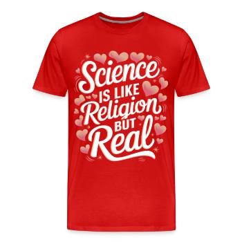 Atheismus Atheist Anti-Religion Agnostiker - Männer Premium Bio T-Shirt - Rot - Vorne - Damien (186cm)