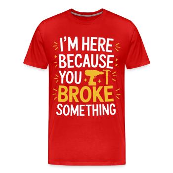 Drôle de bricolage bricolage réparateur - T-shirt bio Premium Homme - rouge - Devant - Damien (186cm)