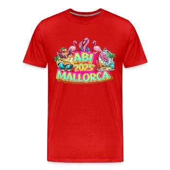 Abi 2025 Mallorca Malle Party Celebrate Beer Flamingo - Men's Premium Organic T-Shirt - red - Front - Damien (186cm)