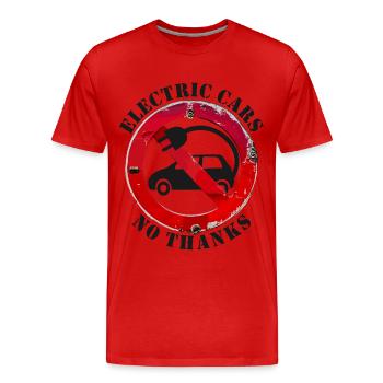 Voitures électriques Non Merci Avis clair - T-shirt bio Premium Homme - rouge - Devant - Damien (186cm)