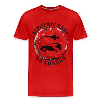 Voitures électriques Non Merci Avis clair - T-shirt bio Premium Homme - rouge - Devant - Damien (186cm)