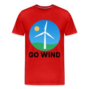 Support Wind Energy – Clean Power Symbol - Men's Premium Organic T-Shirt - red - Front - Damien (186cm)