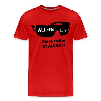Chance - Men's Premium Organic T-Shirt - red - Front - Damien (186cm)