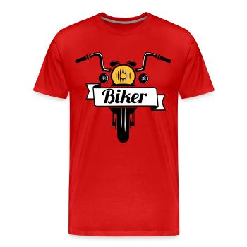 BIKER - Men's Premium Organic T-Shirt - red - Front - Damien (186cm)