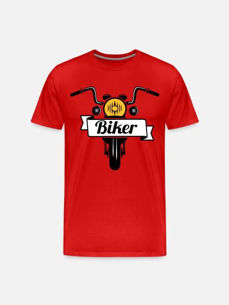 Biker - Männer Premium Bio T-Shirt - Rot