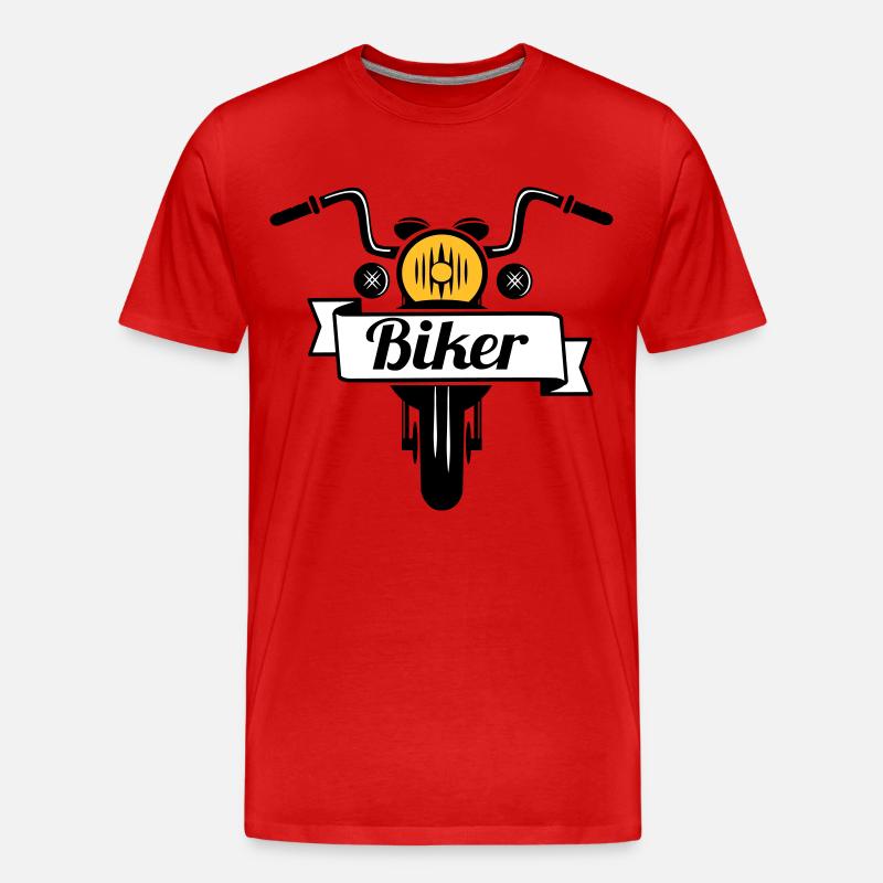 Biker - Männer Premium Bio T-Shirt - Rot