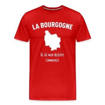 bourgogne-histoire - T-shirt bio Premium Homme - rouge - Devant - Damien (186cm)