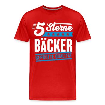 5Sterne Bäcker - Männer Premium Bio T-Shirt - Rot - Vorne - Damien (186cm)