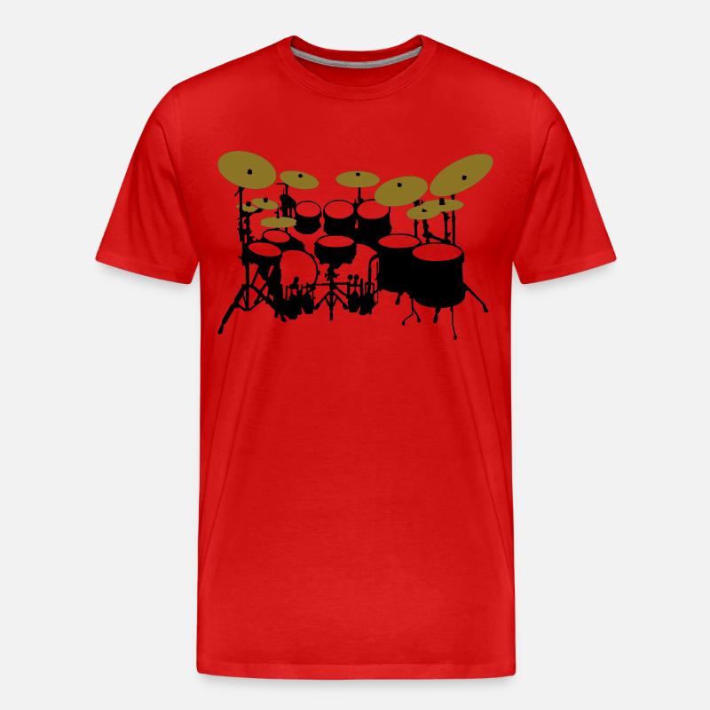 große Trommel-Kit - Männer Premium Bio T-Shirt - Rot