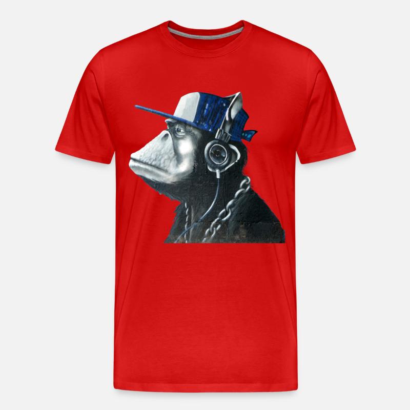 Affe Graffiti von Custom - Männer Premium Bio T-Shirt - Rot