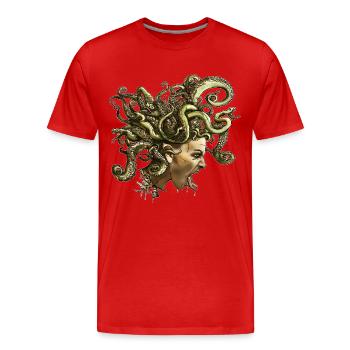 Medusa.png - Männer Premium Bio T-Shirt - Rot - Vorne - Damien (186cm)
