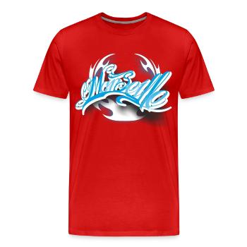 Marseille Tattoo - Männer Premium Bio T-Shirt - Rot - Vorne - Damien (186cm)
