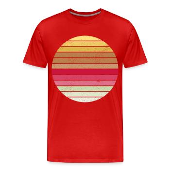 Kreis Vintage - Männer Premium Bio T-Shirt - Rot - Vorne - Damien (186cm)