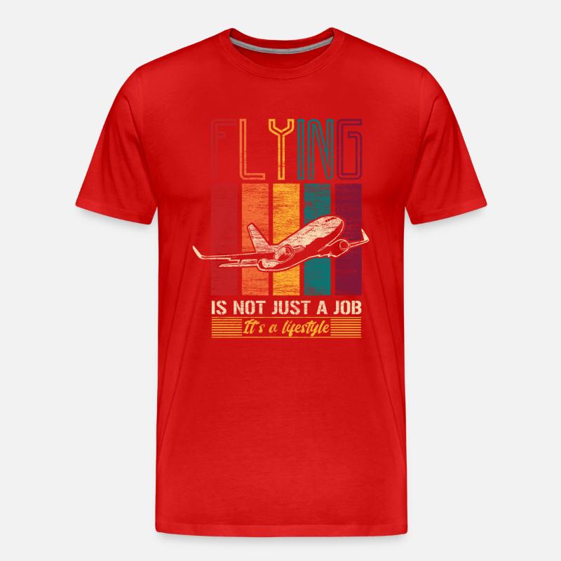 Pilot Luftfahrzeugführer Beruf - Männer Premium Bio T-Shirt - Rot