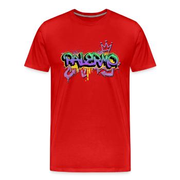 Palermo Italien Stadt Graffiti Spray Sprayer - Männer Premium Bio T-Shirt - Rot - Vorne - Damien (186cm)