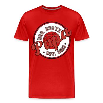 Der Beste Papa 2022 - Männer Premium Bio T-Shirt - Rot - Vorne - Damien (186cm)