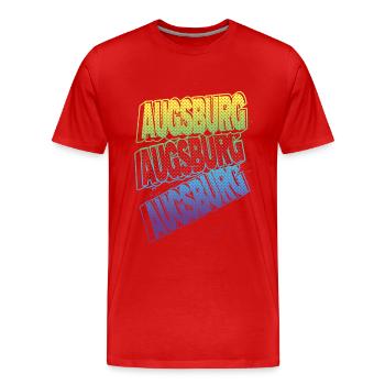 Augsburg Allemagne City Font Skyline Accueil - T-shirt bio Premium Homme - rouge - Devant - Damien (186cm)