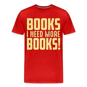Livres drôles Lire le livre - T-shirt bio Premium Homme - rouge - Devant - Damien (186cm)