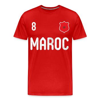 Morocco T-shirt with the number 8 - Men's Premium Organic T-Shirt - red - Front - Damien (186cm)
