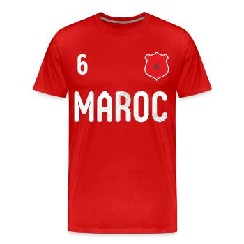 Morocco T-shirt with the number 6 - Men's Premium Organic T-Shirt - red - Front - Damien (186cm)